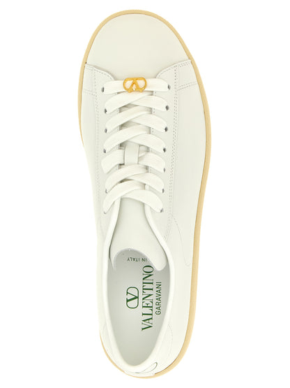 Valentino Garavani White Calfskin Royco Low Top Sneakers