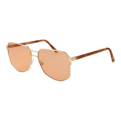 Andy Wolf Gold Metal Sunglasses – Square Full-Rim Frame, Rose Lenses
