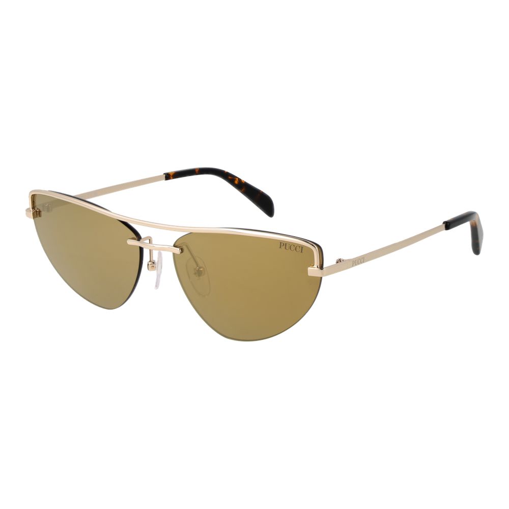 Emilio Pucci Women’s Sunglasses – Gold Cat Eye Frame, Mirrored Lenses