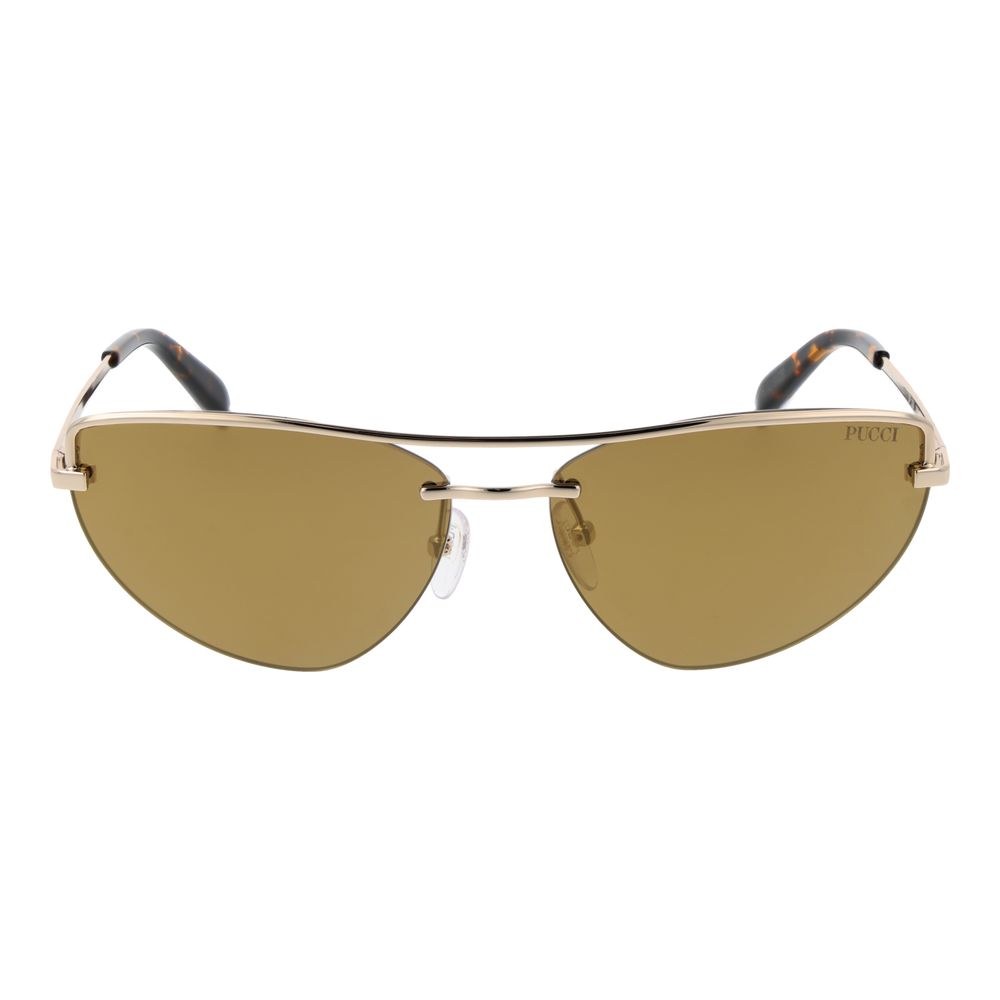 Emilio Pucci Women’s Sunglasses – Gold Cat Eye Frame, Mirrored Lenses