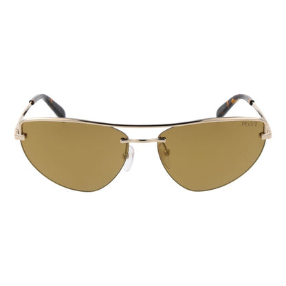 Emilio Pucci Women’s Sunglasses – Gold Cat Eye Frame, Mirrored Lenses