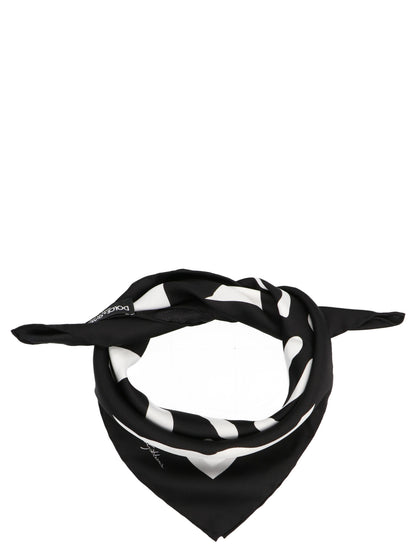 Dolce & Gabbana Black & White Zebra Print Silk Scarf