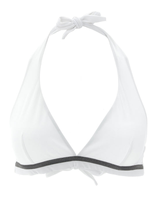 Brunello Cucinelli White Polyamide Bikini Top
