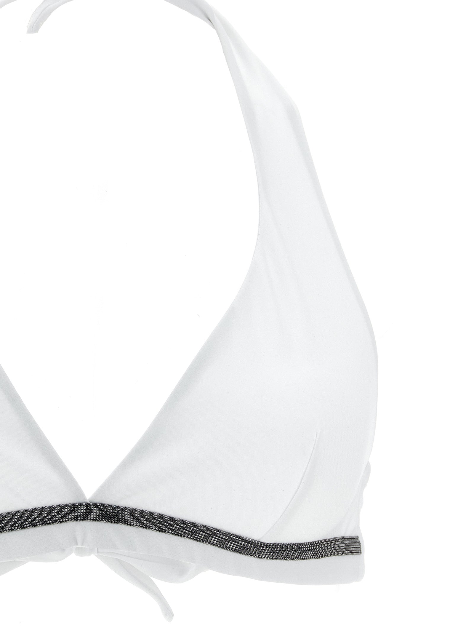 Brunello Cucinelli White Polyamide Bikini Top