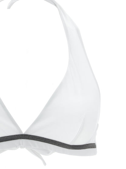 Brunello Cucinelli White Polyamide Bikini Top