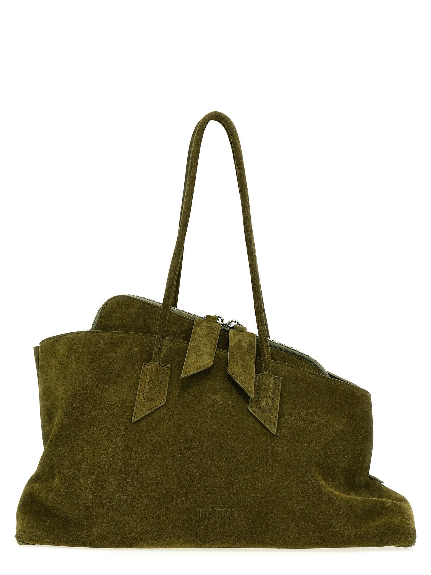 The Attico Bicolor Calfskin Shoulder Bag in Green
