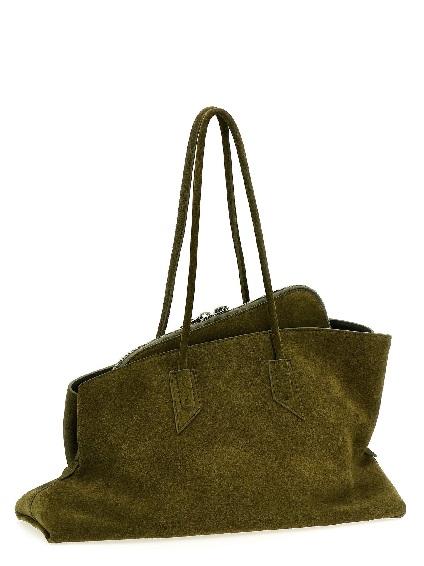 The Attico Bicolor Calfskin Shoulder Bag in Green