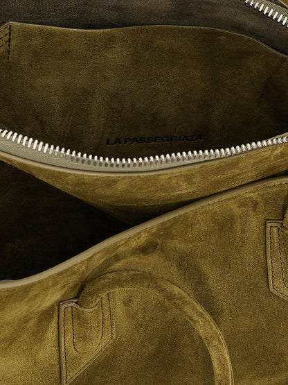 The Attico Bicolor Calfskin Shoulder Bag in Green