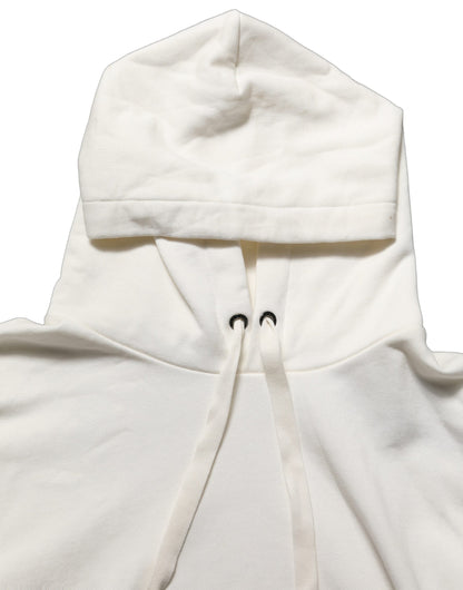 Dolce & Gabbana White Logo Hooded PulloverSweatshirt Sweater