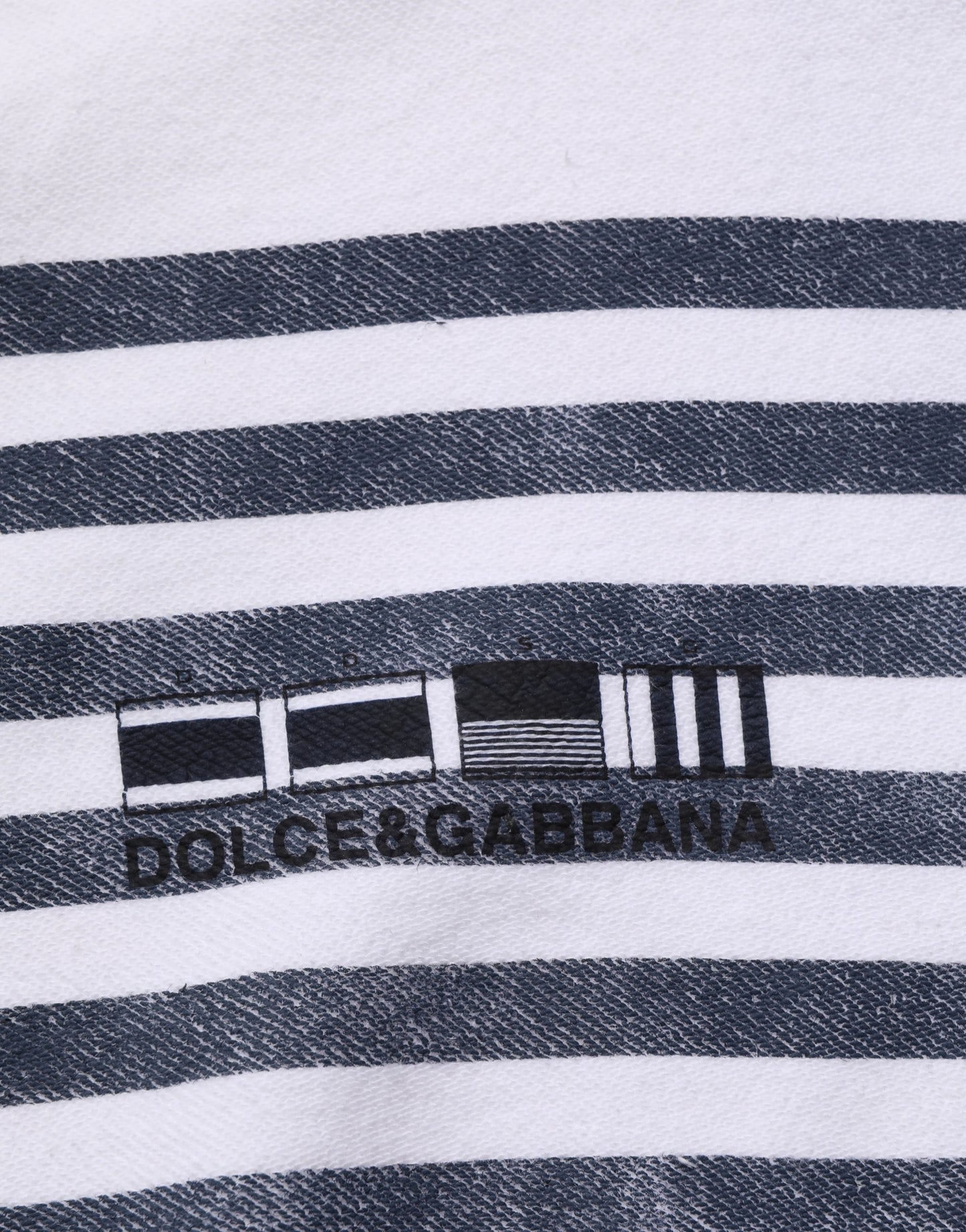 Dolce & Gabbana White Blue Stripe Hooded Sweatshirt Sweater