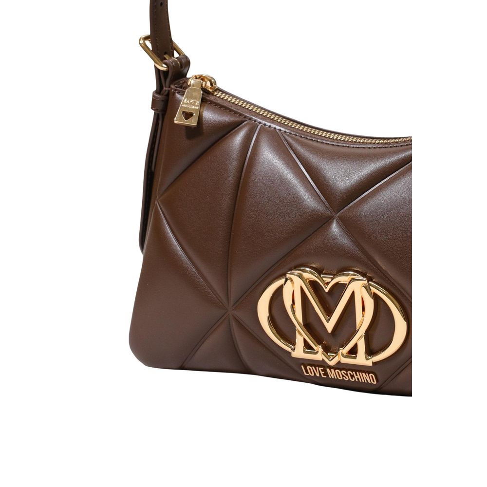 Love Moschino Brown Polyethylene Handbag - BORSA PU EMBOSSED JC4032PP1