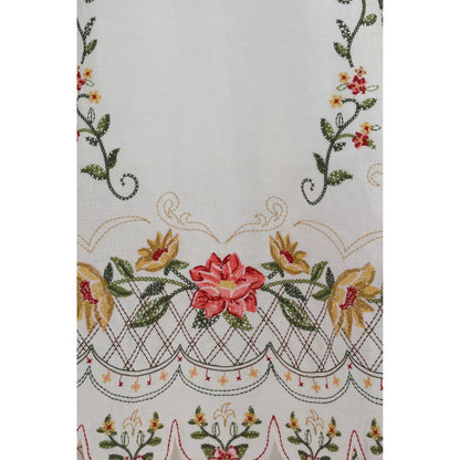 FARM RIO Multicolor Linen Midi Dress with Asymmetrical Hem