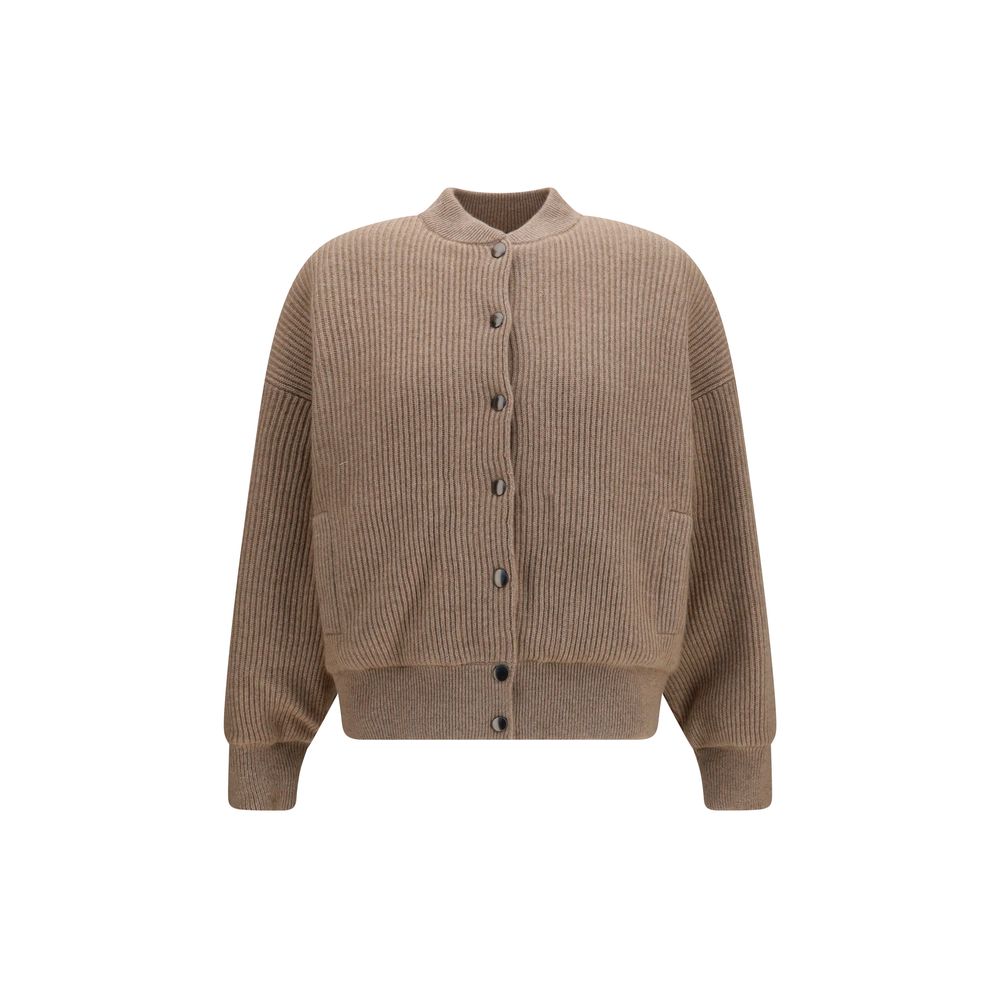 Brunello Cucinelli Beige Cashmere Bomber - Women's M