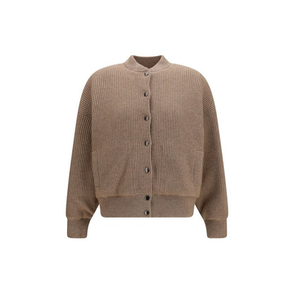 Brunello Cucinelli Beige Cashmere Bomber - Women's M