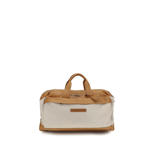 Brunello Cucinelli Beige Calf Leather Bos Taurus Active Travel Bag