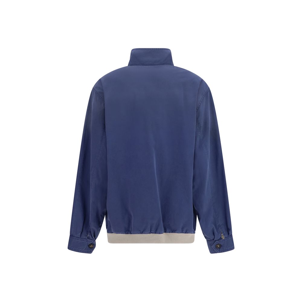 Miu Miu Blue Cotton Bomber Jacket
