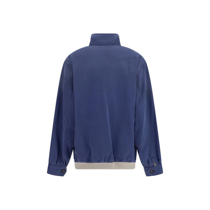 Miu Miu Blue Cotton Bomber Jacket