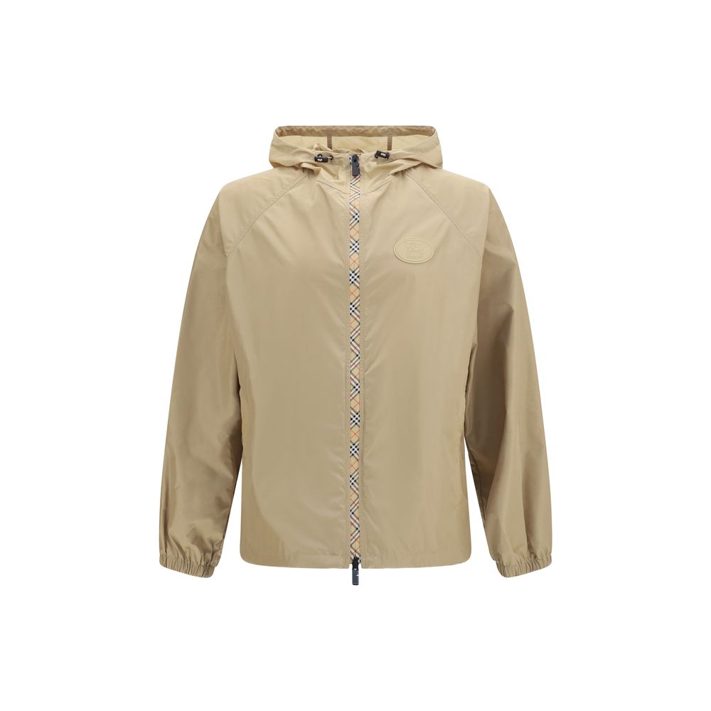 Burberry Beige Nylon Hooded Jacket for Men