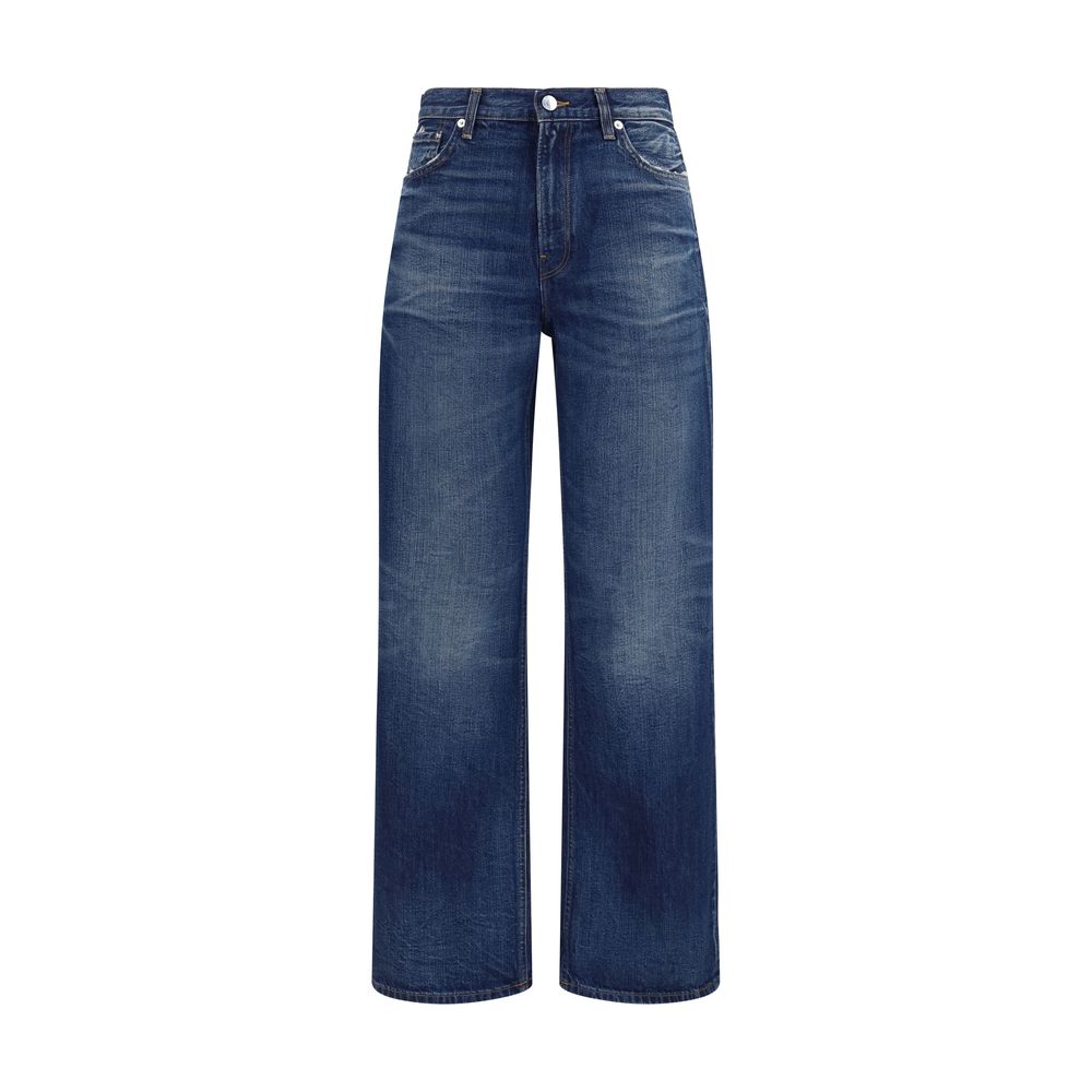 Haikure Korea Jeans Blue Cotton Denim