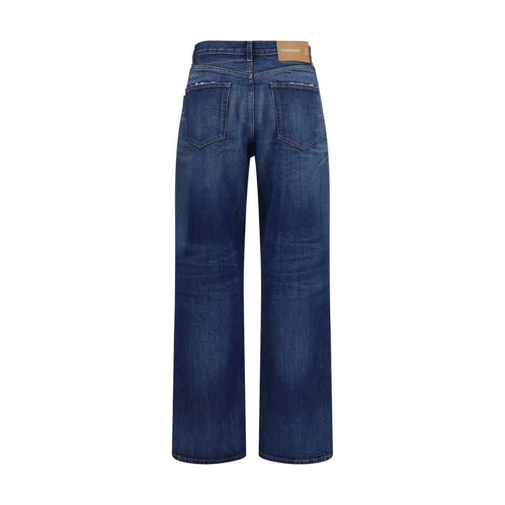 Haikure Korea Jeans Blue Cotton Denim