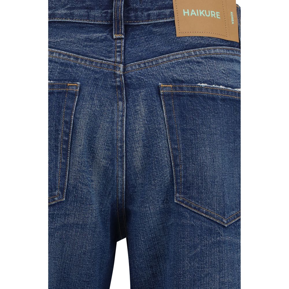 Haikure Korea Jeans Blue Cotton Denim