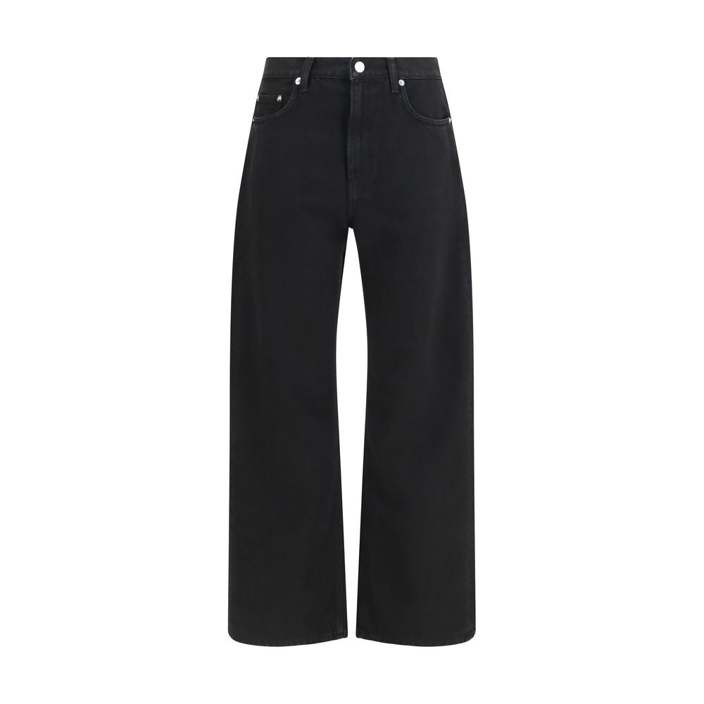Haikure Winny Black Cotton Straight-Leg Jeans