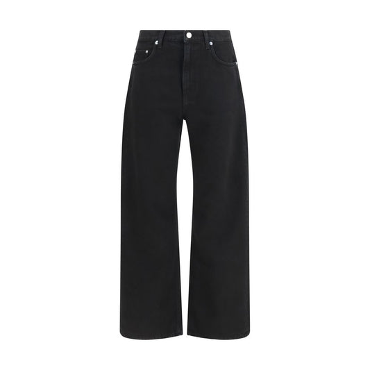 Haikure Winny Black Cotton Straight-Leg Jeans