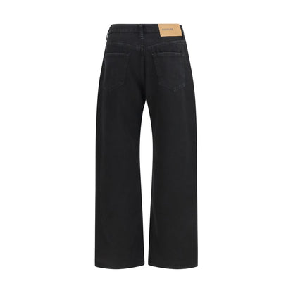 Haikure Winny Black Cotton Straight-Leg Jeans
