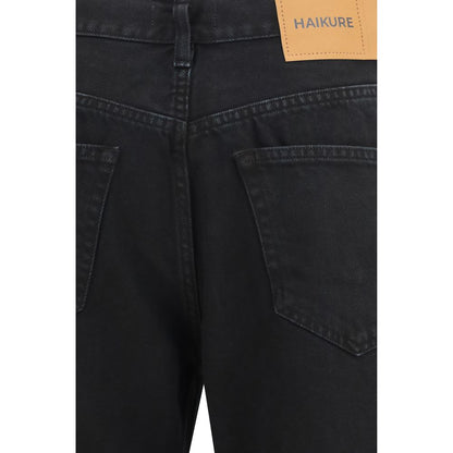 Haikure Winny Black Cotton Straight-Leg Jeans