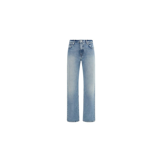 Haikure Lisa Blue Cotton Straight-Leg Jeans