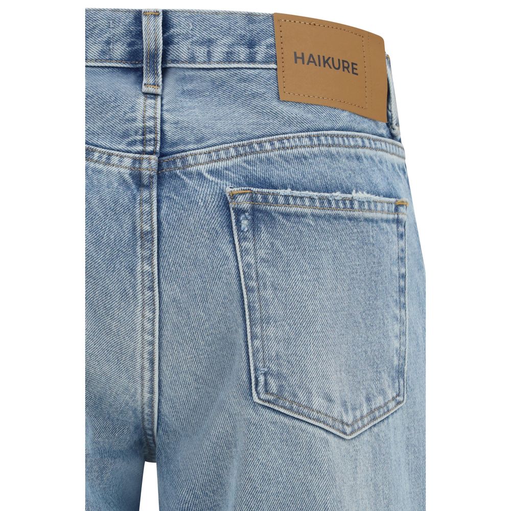 Haikure Lisa Blue Cotton Straight-Leg Jeans
