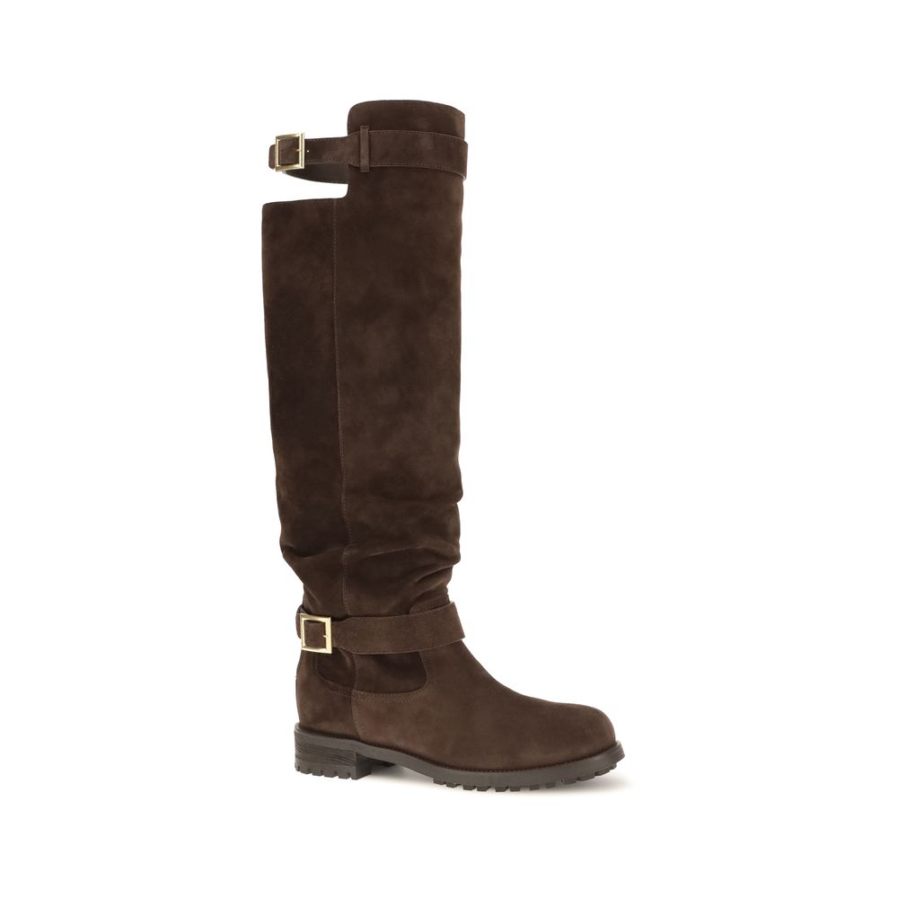 Jimmy Choo Brown Calf Leather Bos Taurus Over The Knee Boots