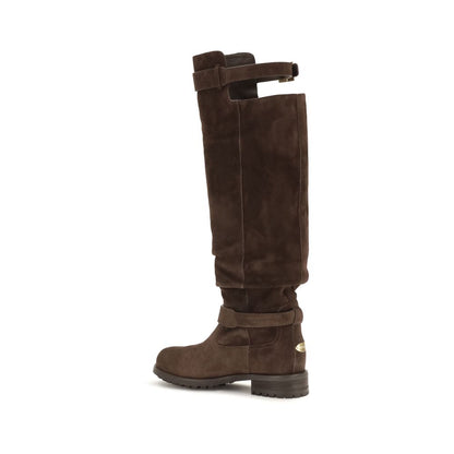 Jimmy Choo Brown Calf Leather Bos Taurus Over The Knee Boots