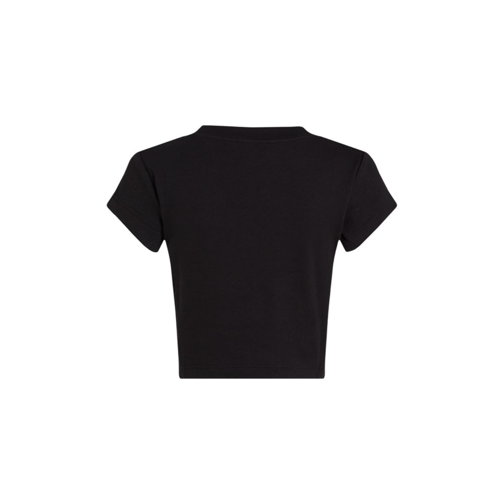Calvin Klein Jeans Monogram Baby Tee Black Cotton T-Shirt