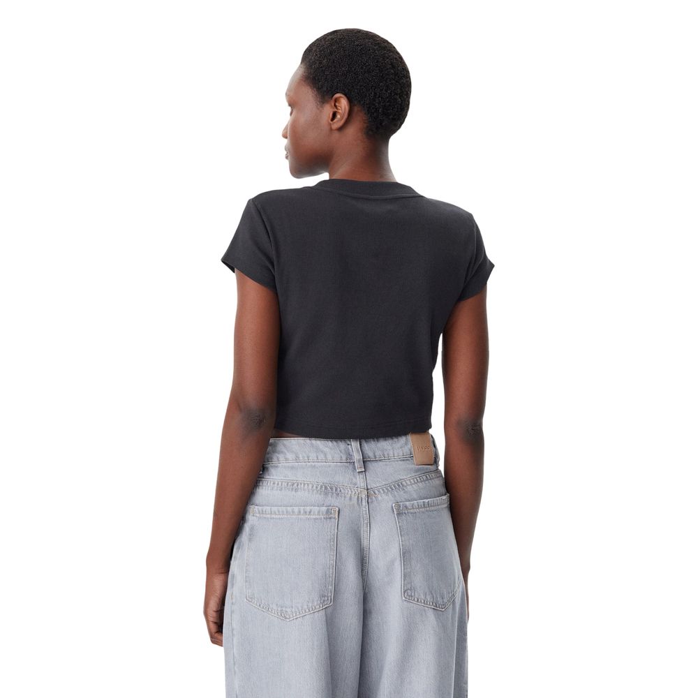 Calvin Klein Jeans Monogram Baby Tee Black Cotton T-Shirt