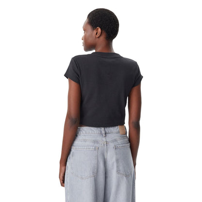 Calvin Klein Jeans Monogram Baby Tee Black Cotton T-Shirt