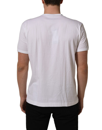 Dolce & Gabbana White Cotton Short Sleeves Crew Neck T-shirt