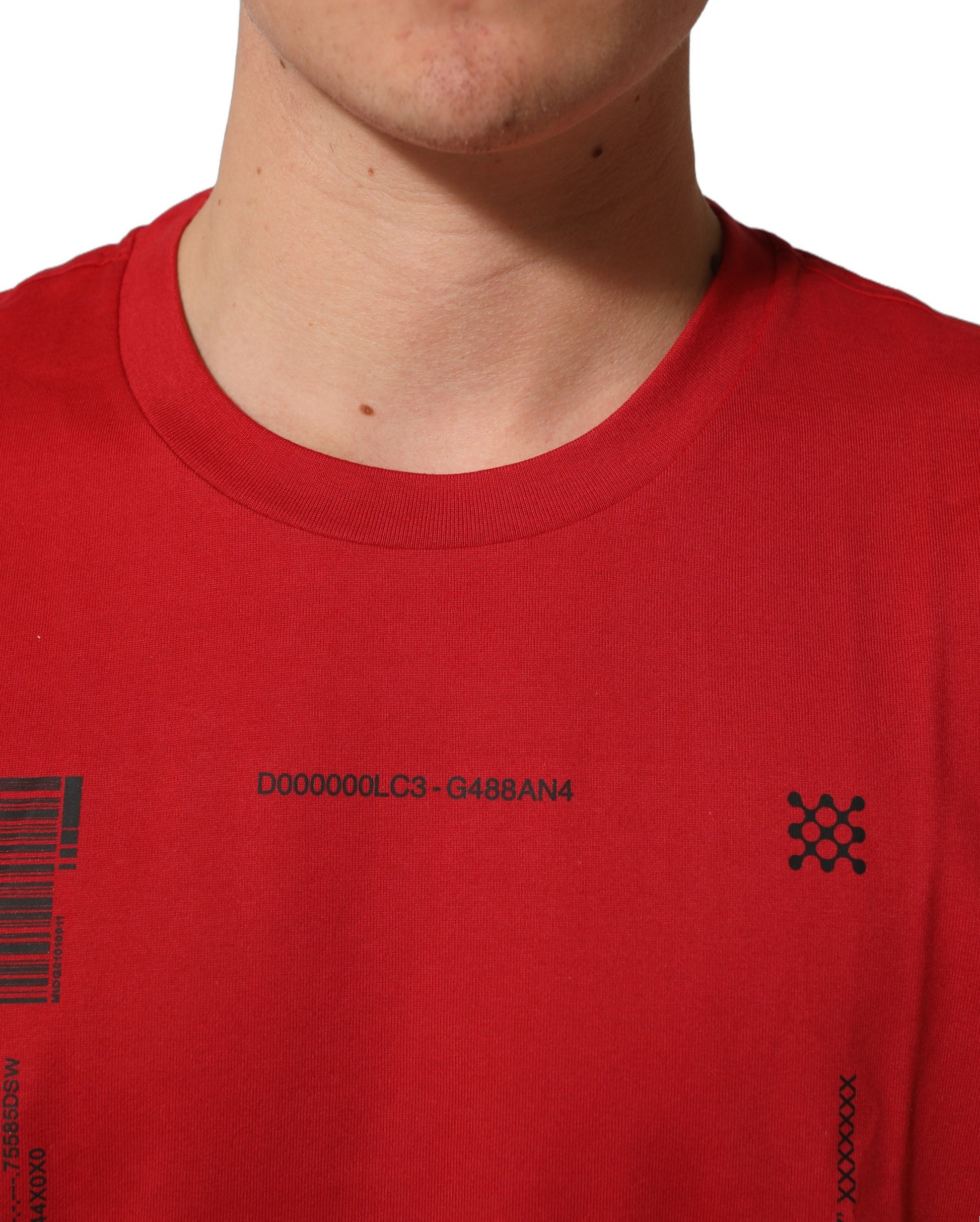 Dolce & Gabbana Red Cotton Graphic Print Crew Neck T-shirt