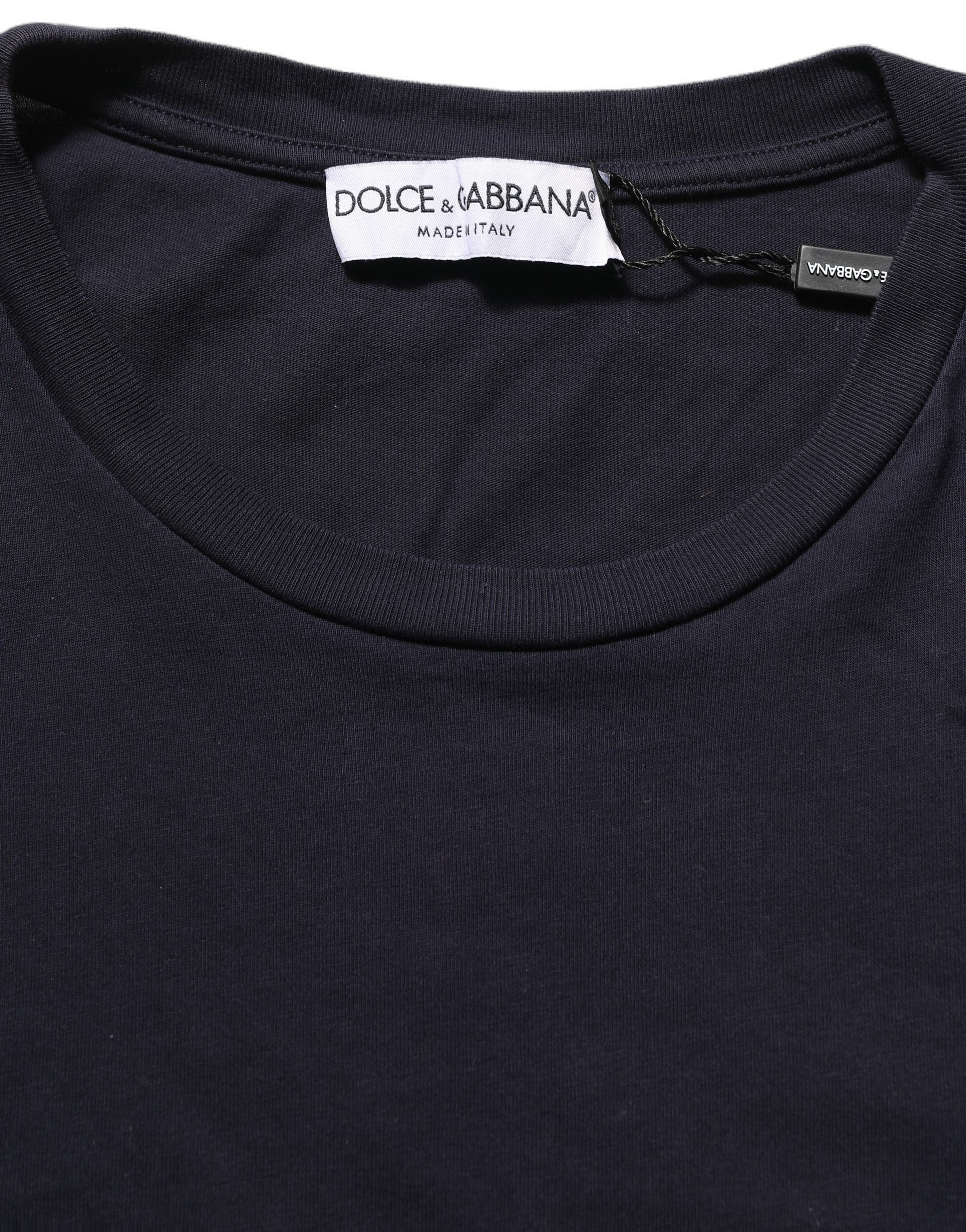 Dolce & Gabbana Black Cotton Short Sleeves Crew Neck T-shirt