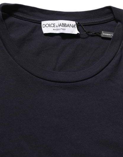 Dolce & Gabbana Black Cotton Short Sleeves Crew Neck T-shirt