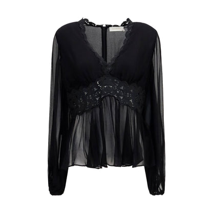 Zimmermann Black Viscose Blouse - Luna Peplum Design