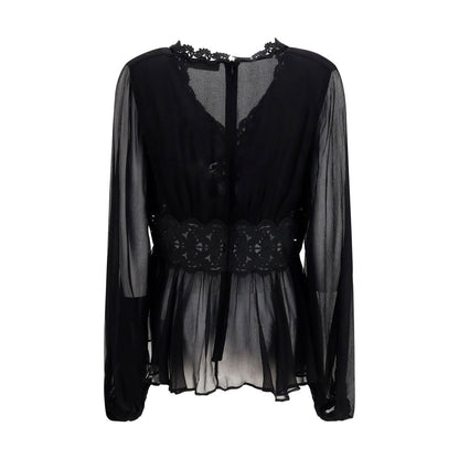 Zimmermann Black Viscose Blouse - Luna Peplum Design