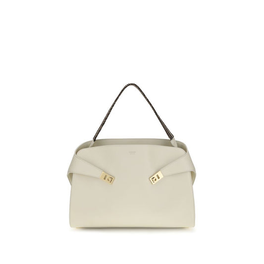 Ferragamo Beige Calf Leather Bos Taurus Hug Soft Shoulder Bag