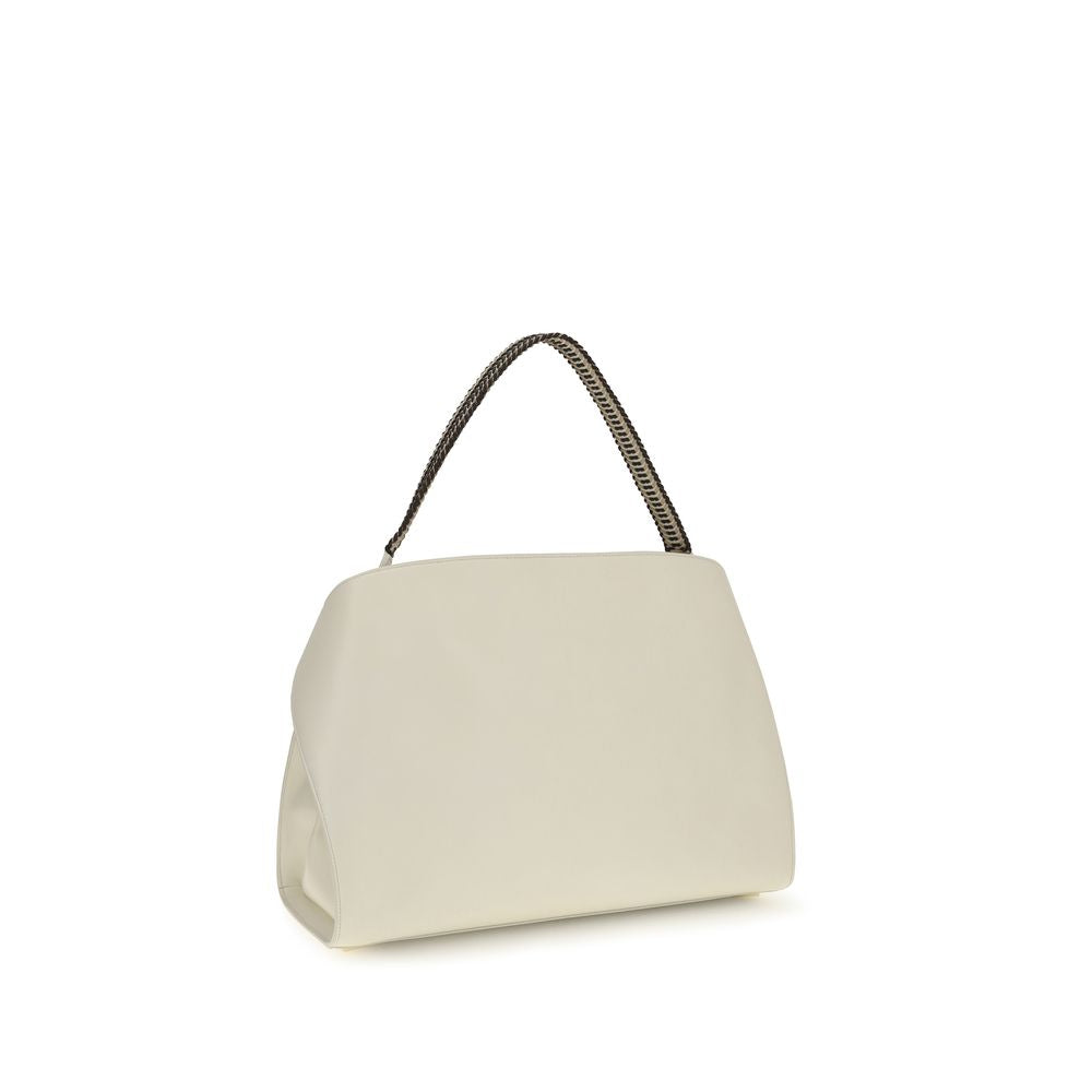 Ferragamo Beige Calf Leather Bos Taurus Hug Soft Shoulder Bag