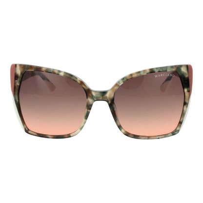Marciano by Guess Women’s Sunglasses – Green Butterfly Frame, Brown Gradient Lenses