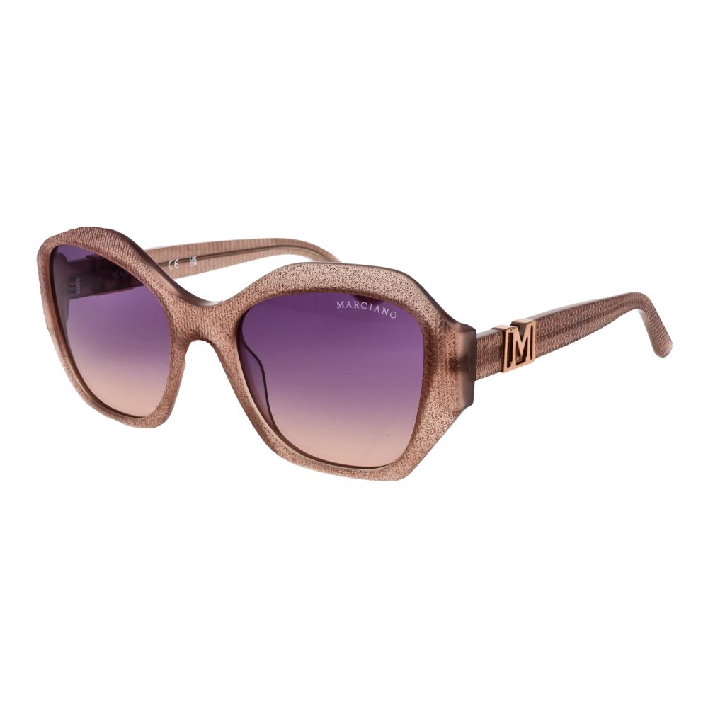 Marciano by Guess Women’s Sunglasses – Natural Butterfly Frame, Purple Gradient Lenses