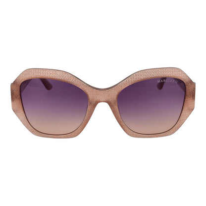 Marciano by Guess Women’s Sunglasses – Natural Butterfly Frame, Purple Gradient Lenses