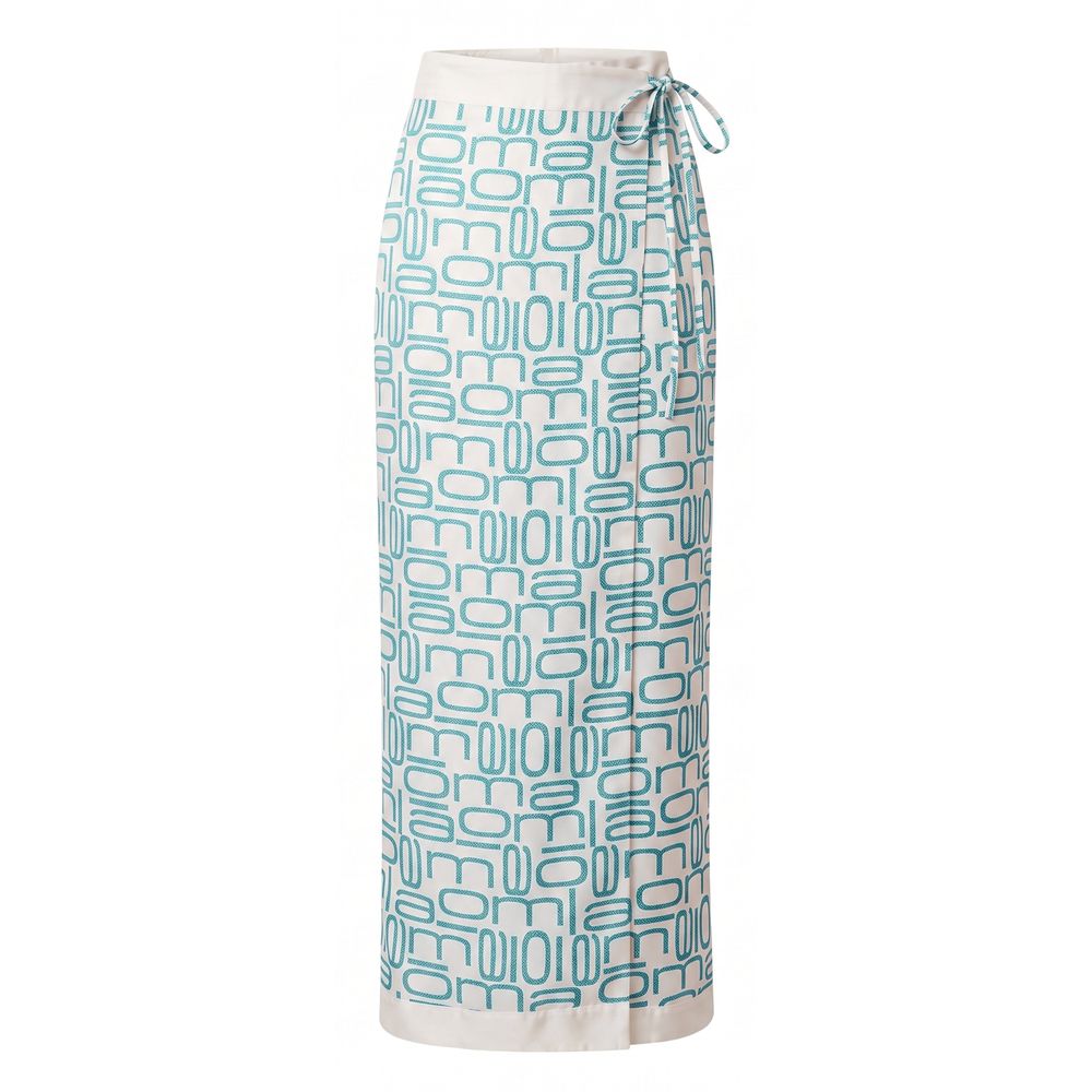 Malo Blue Silk Women's Wide-Leg Wrap Pants IT40|S