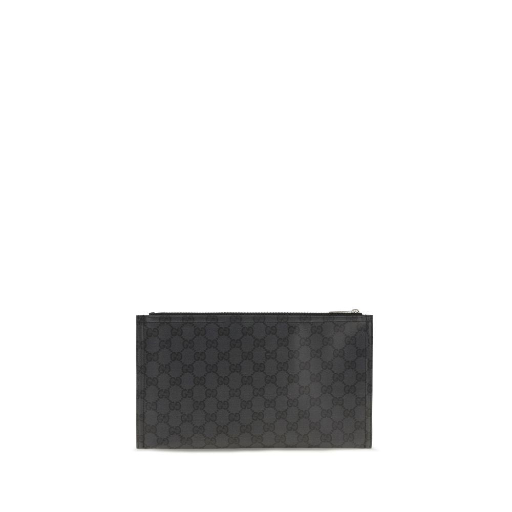 Gucci Essence Classic Large Pouch - Black Fabric Shoulder Bag