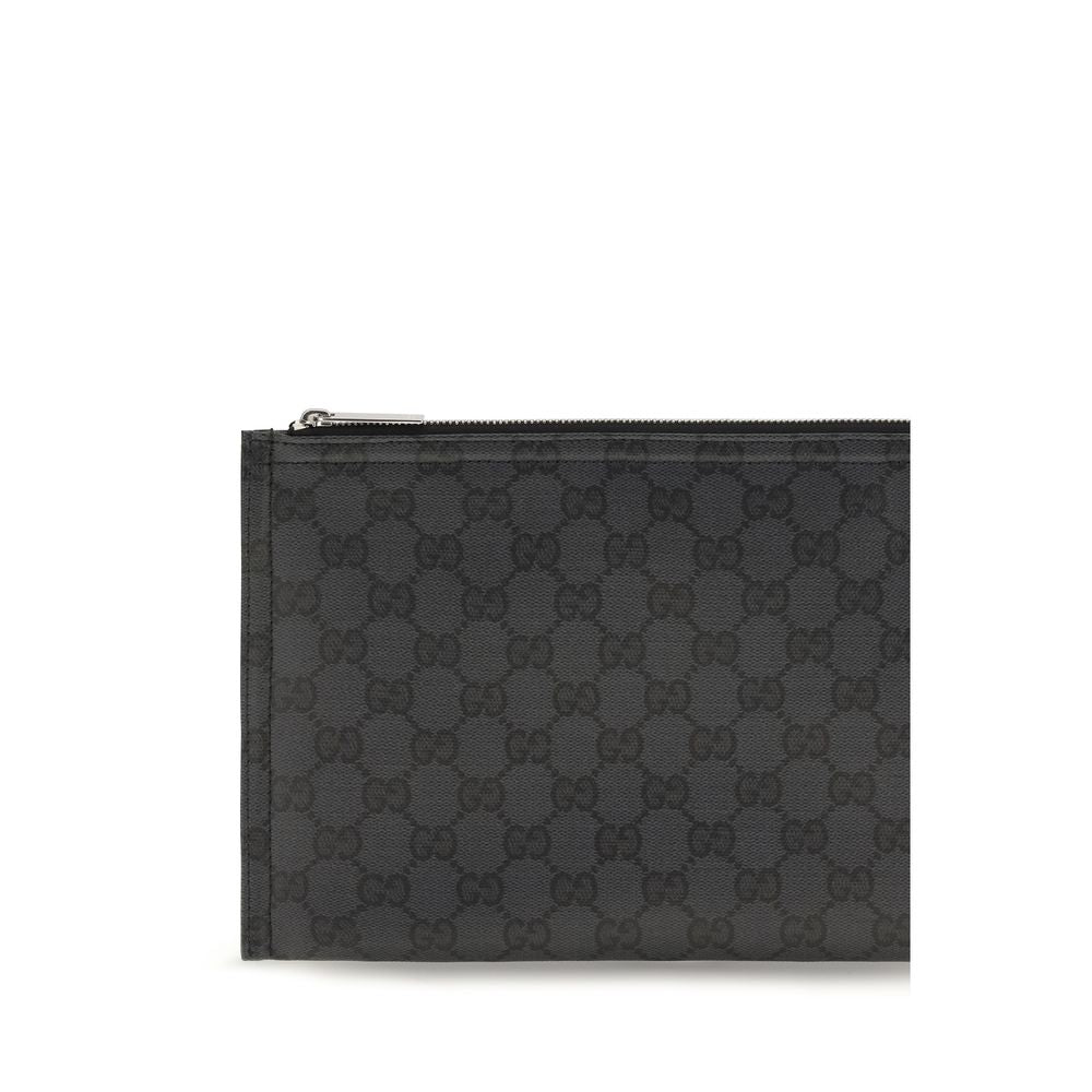 Gucci Essence Classic Large Pouch - Black Fabric Shoulder Bag